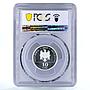 Moldova 10 lei Endangered Wildlife Black Stork Bird Fauna PR67 PCGS Ag coin 2003