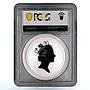 Cook Islands 1 dollar Magnificent Peony Red Flower PR69 PCGS silver coin 2008