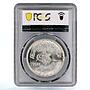 Egypt 5 pounds Investment Bank Finances MS66 PCGS silver coin 1987