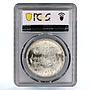Egypt 5 pounds National Veterinarian Day Man Feeding Ox MS65 PCGS Ag coin 1987