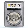 Egypt 5 pounds 100 Years Parliament Union Building Bird MS65 PCGS Ag coin 1989