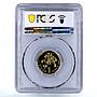 Lithuania 1 litas 75 Years Central Bank Vladas Jurgutis PR67 PCGS Au coin 1997