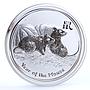 Australia 8 dollars Lunar Calendar II Year of the Mouse 5 oz silver coin 2008