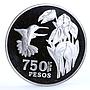 Colombia 750 pesos Endangered Wildlife Colibri Bird Fauna proof silver coin 1978