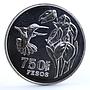 Colombia 750 pesos Endangered Wildlife Colibri Bird Fauna silver coin 1978