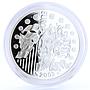 France 1 1/2 euro Introduction of the Euro Woman Flags proof silver coin 2003