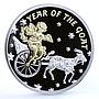 Niue 1 dollar Lunar Calendar Year of the Goat Angel gilded silver coin 2015
