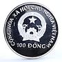 Vietnam 100 dong Prehistoric Animals Edaphosaurus Fauna proof silver coin 1994