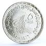 Egypt 5 pounds International Pediatrics Congress Children silver coin 1995