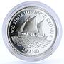 Iceland 500 kronur Icelandic Banknotes Ship Clipper silver coin 1986