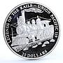 Liberia 20 dollars Trains Railway Locomotive Union Pacific 119 silver coin 2001