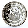 Liberia 20 dollars Railway Trains Locomotive Garrat Black Bullet Ag coin 2001