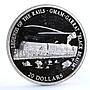 Liberia 20 dollars Railway Trains Locomotive Garrat Black Bullet Ag coin 2001