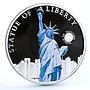 Palau 5 dollars World of Wonders Statue of Liberty Architecture silver coin 2010