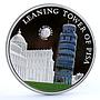 Palau 5 dollars World of Wonders Leaning Tower of Pisa Architecture Ag coin 2011