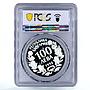 Bulgaria 100 leva Endangered Wildlife Wild Goat Fauna PR66 PCGS silver coin 1993