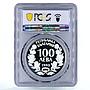 Bulgaria 100 leva Endangered Wildlife Wild Goat Fauna PR68 PCGS silver coin 1993