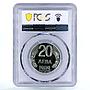 Bulgaria 20 leva Coat of Arms State Coinage PR69 PCGS CuNi coin 1989