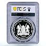 Kenya 500 shillings 10th Anniversary of President Moi PR69 PCGS silver coin 1988