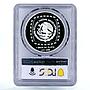 Mexico 5 pesos Statue Hombae Jaguar PR68 PCGS silver coin 1996
