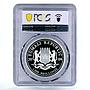 Somalia 1000 shillings African Wildlife Elephant PR70 PCGS silver coin 2004