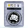 Bulgaria 10 leva 27 Summer Olympic Games Weightlifting PR66 PCGS silver 2000