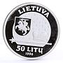 Lithuania 50 litu The Grand Duke Gediminas proof silver coin 1996