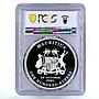 Mauritius 100 rupees Politics Mahatma Gandhi Visit PR69 PCGS silver coin 2001