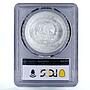 Mexico 5 pesos Precolombina Mascara Sculpture Statue MS68 PCGS silver coin 1998