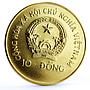 Vietnam 10 dong Boats of World series Savannah Ship gilded CuNi coin 1991