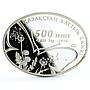 Kazakhstan 500 tenge Endangered Wildlife Agama Lizard Fauna silver coin 2010