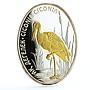 Kazakhstan 100 tenge Endangered Wildlife White Stork Bird Fauna silver coin 2012
