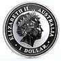 Australia 1 dollar Lunar Calendar I Year of the Rooster gilded silver coin 2005