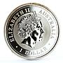 Australia 1 dollar Lunar Calendar I Year of the Snake gilded silver coin 2001