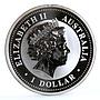 Australia 1 dollar Lunar Calendar I Year of the Snake gilded silver coin 2001