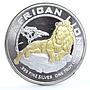 Niue 2 dollars Big African Five Lion Animals Fauna gilded silver coin 2017