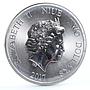Niue 2 dollars Big African Five Lion Animals Fauna gilded silver coin 2017