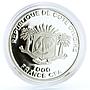 Ivory Coast 1000 francs Ancient Animals Mammoth Elephant Fauna silver coin 2010