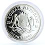 Somalia 100 shillings African Wildlife Elephants Animals Fauna silver coin 2011