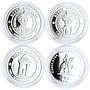 Uzbekistan set of 4 coins Famous Persons Great Ancestors Ag coins 1999 - 2001