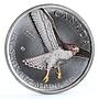 Canada 5 dollars Endangered Wildlife Red Tailed Hawk Bird colored Ag coin 2015