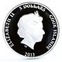 Cook Islands 5 dollars Soviet Cartoons Red Riding Hood Girl Wolf Ag coin 2013