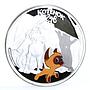 Cook Islands 5 dollars Soviet Cartoons Kitty Named Woof Cat Dog silver coin 2011