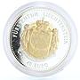 Liechtenstein 40 euro 190th Independence Carriage piedfort gilded Ag coin 1996