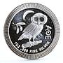 Niue 2 dollars Mythology Athena Owl Bird Moon Olive Branch silver coin 2017