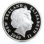 New Zealand 10 dollars 1st to the Future Sun Emblem Map gilded silver coin 2000