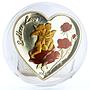 Palau 5 dollars Endless Love Two Cupids Angels Flowers gilded silver coin 2007