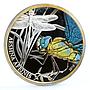 Palau 2 dollars Endangered Wildlife Dragonfly Fauna colored silver coin 2010