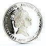 British Virgin Islands 25 dollars Queen Isabella Jewels Offering Ag coin 1992