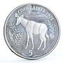 Zaire 500 zaires Endangered Wildlife Okapi Animals Fauna proof silver coin 1975